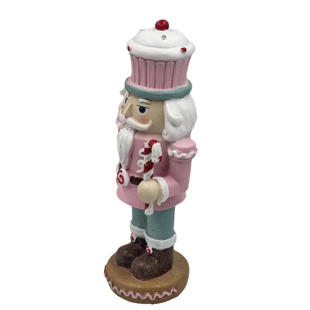Sugarplum Dreams Cupcake Nutcracker 11.5in Pink Christmas Candy Decor